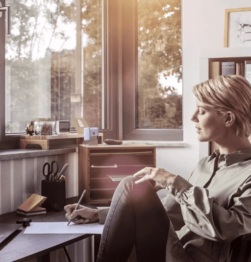 VUe de l'interieur d'une fenetre rehau