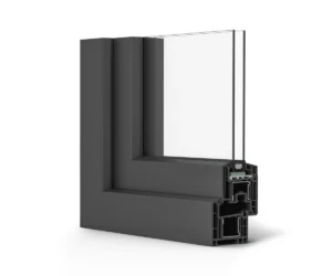 Photo de coupe de la vitre euro70 par rehau